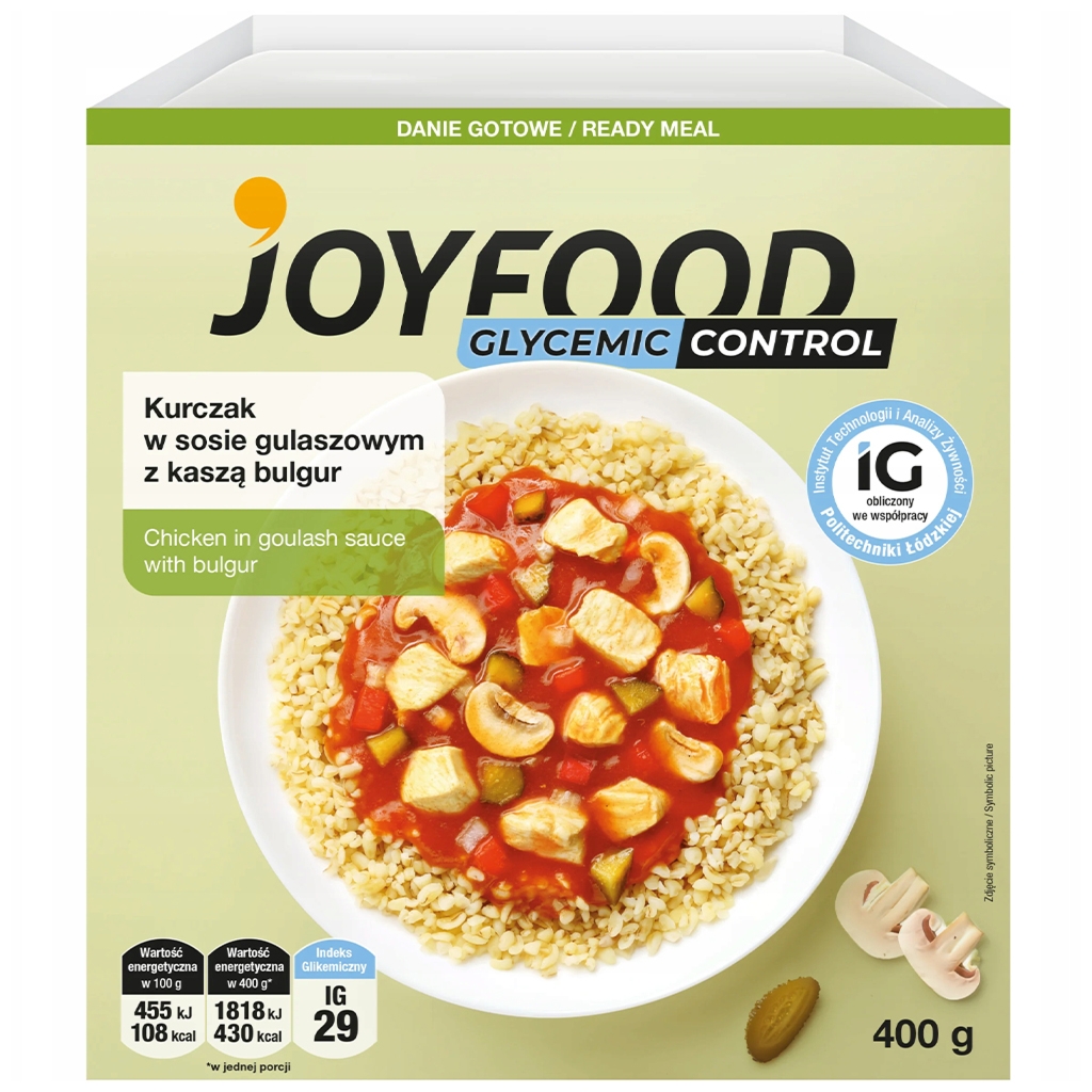 JOYFOOD Kurczak w sosie gulaszowym z kaszą bulgur 400g - Joyfood