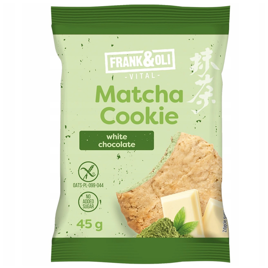 Miękkie ciasteczko owsiane Matcha z białą czekoladą 45g - Frank&oli