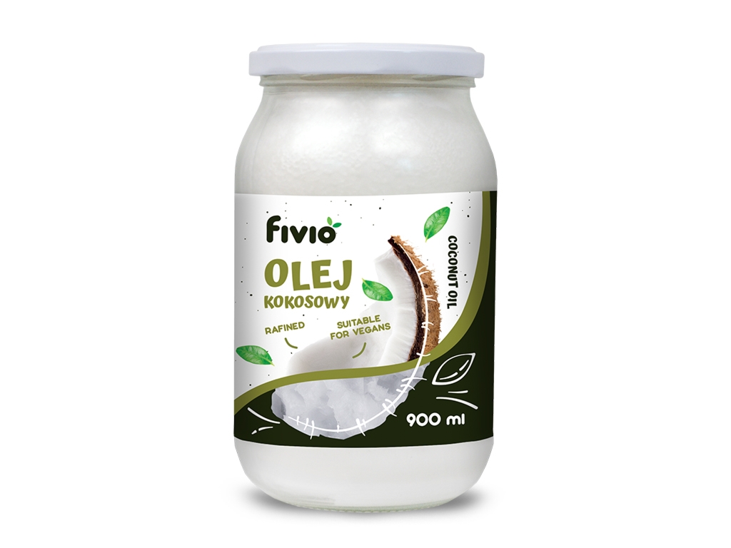 Olej kokosowy rafinowany 900ml - Fivio