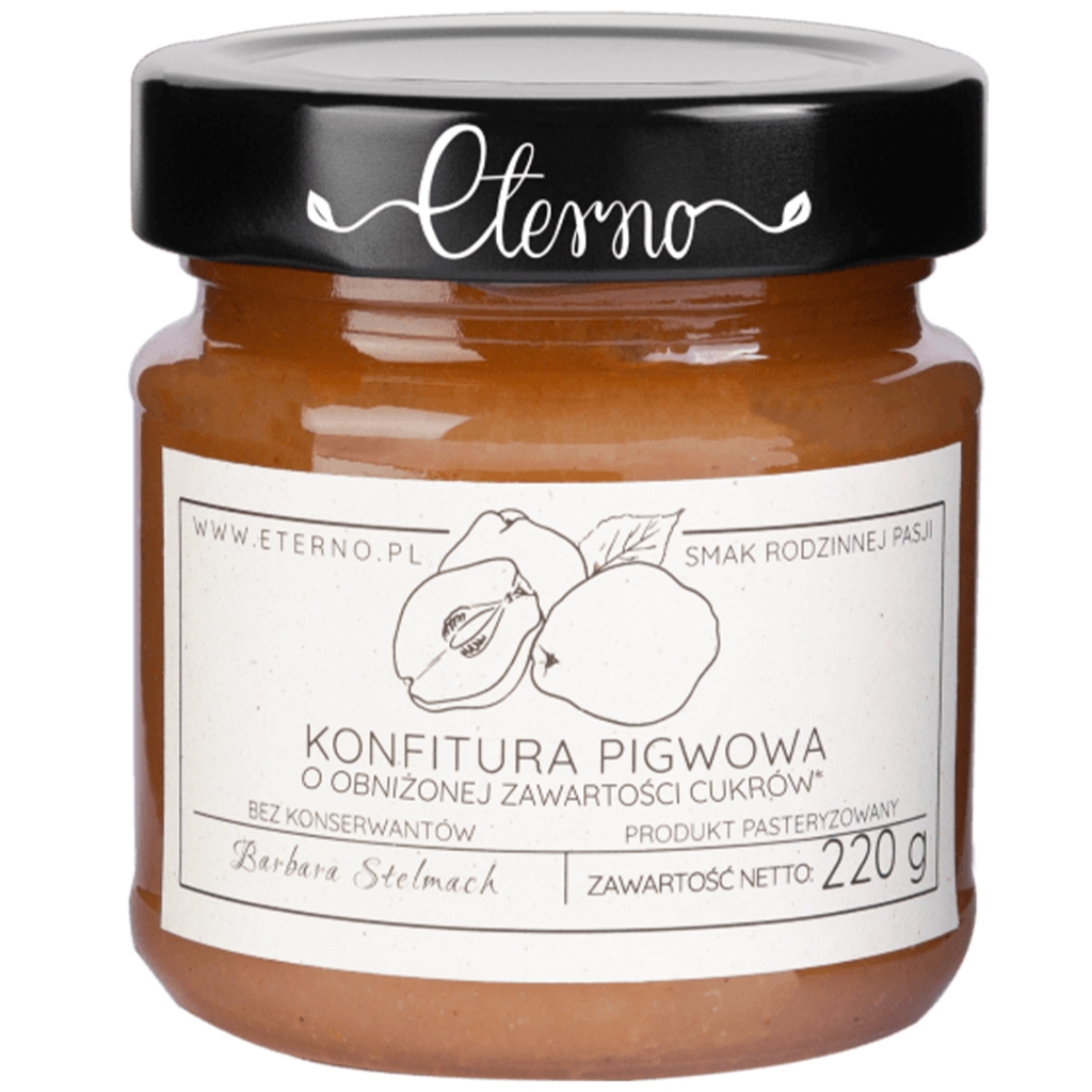ETERNO Konfitura pigwowa o obniżonej zawartości cukru 220g - Eterno