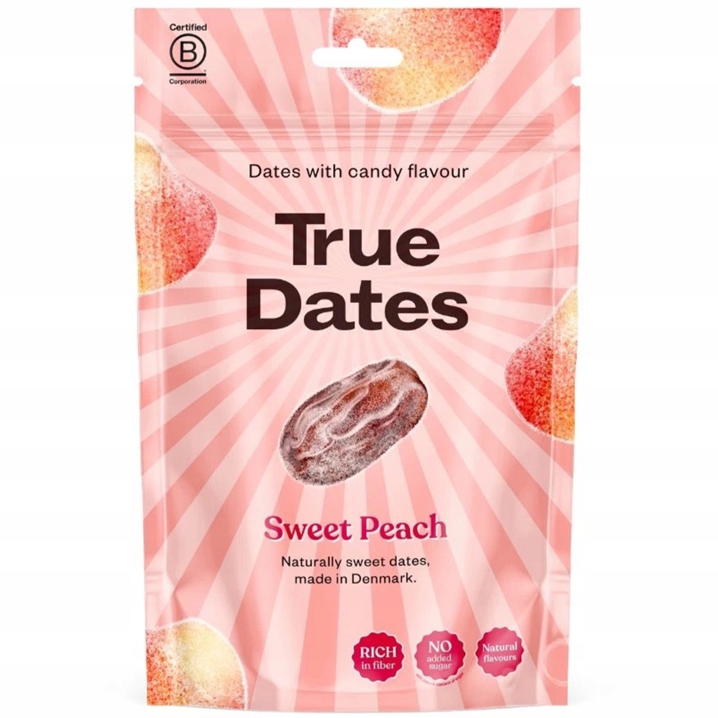True Dates Daktyle o smaku słodkiej brzoskwini bez dodatku cukru 100g - True Dates