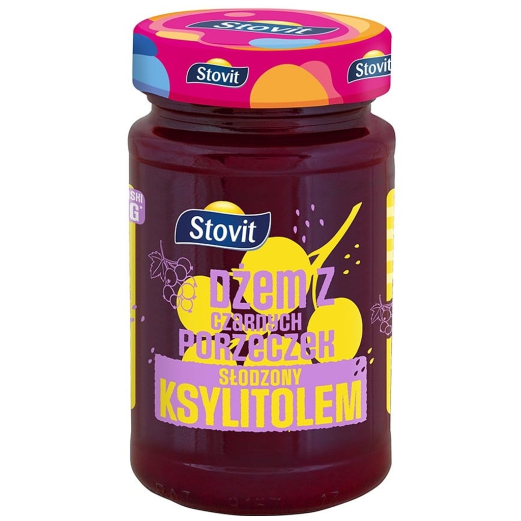 Dżem z czarnej porzeczki słodzony ksylitolem 250g - Stovit