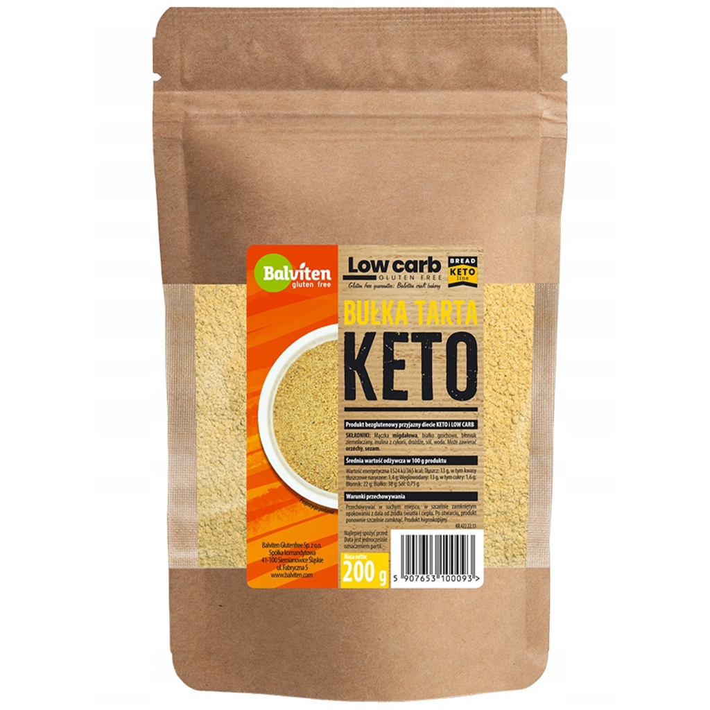 Balviten Bułka KETO tarta bezglutenowa 200 g - Balviten