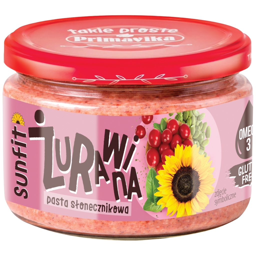 Primavika Pasta słonecznikowa z żurawiną 180 g - Primavika