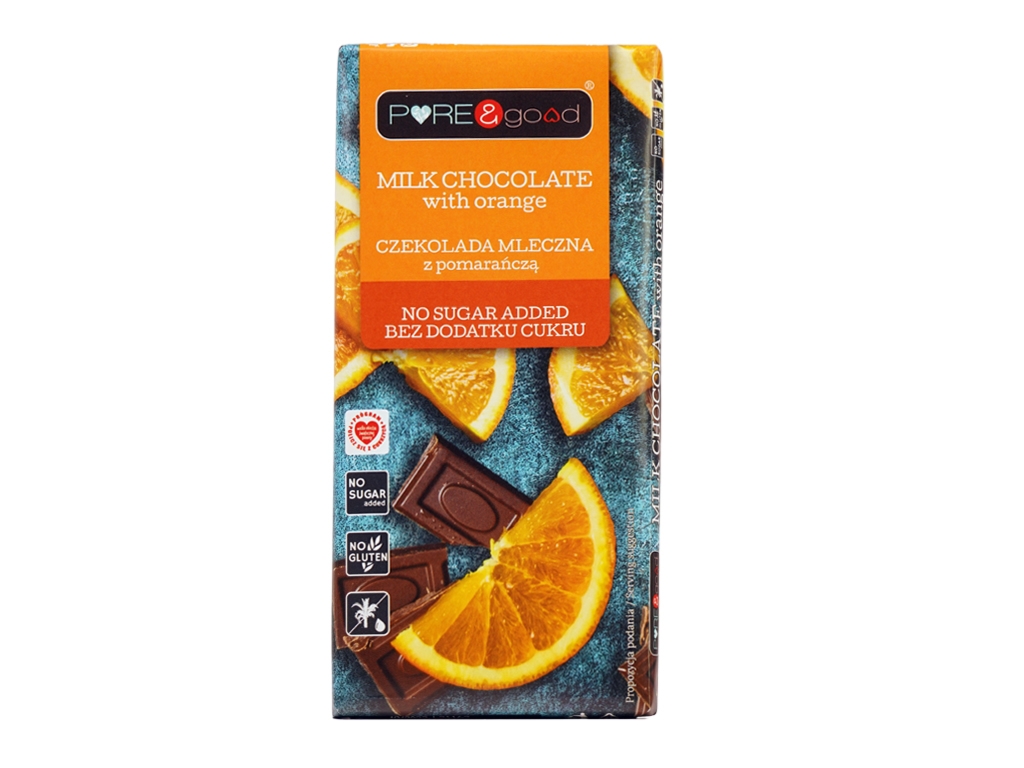 Czekolada ml. z pomarań. BDC 75g PURE&good - Pure&good