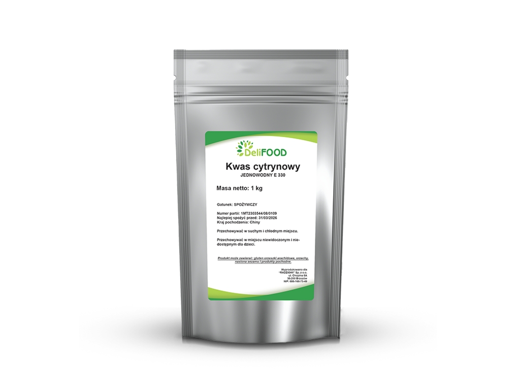 Kwas cytrynowy jednowodny E330 1kg - Delifood
