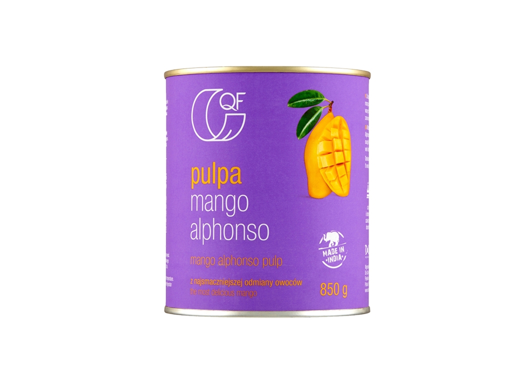 Pulpa z mango Alphonso bez dodatku cukru 850g - QF - Quality Food