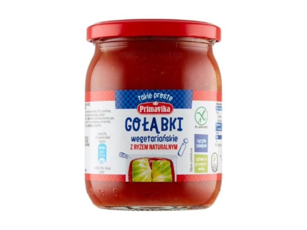 Gołąbki roślinne z ryżem naturalnym danie obiadowe 480g - Primavika