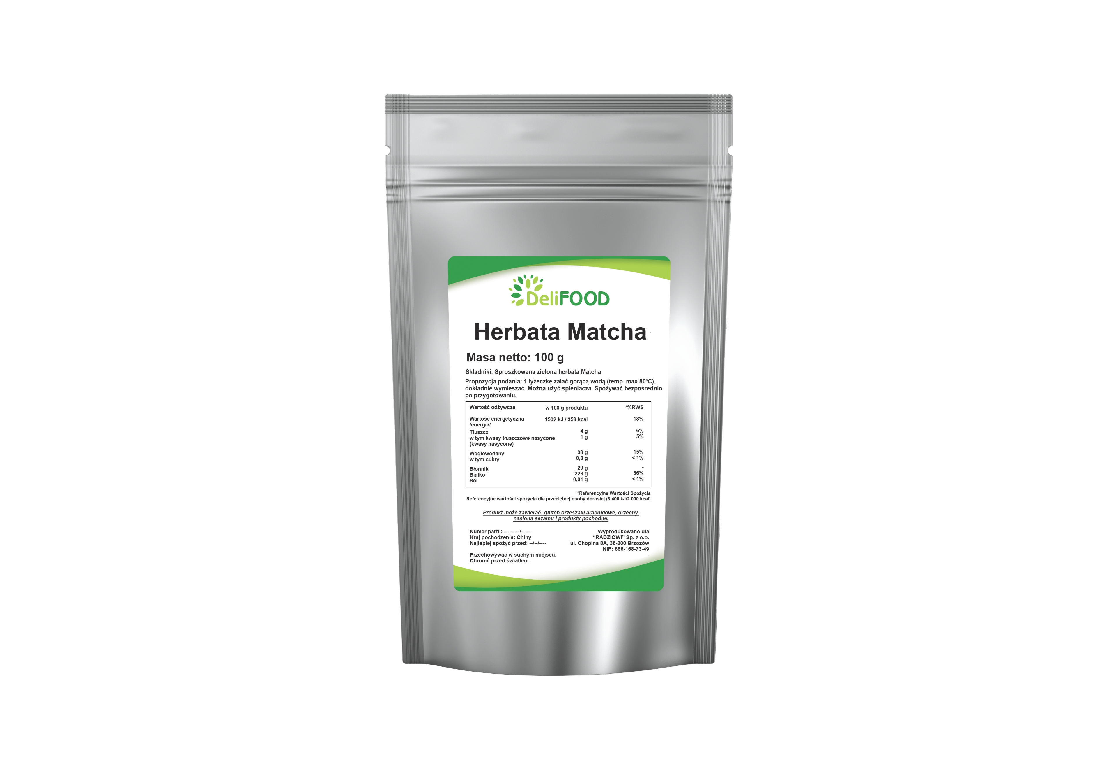 Herbata matcha proszek 100g - Delifood