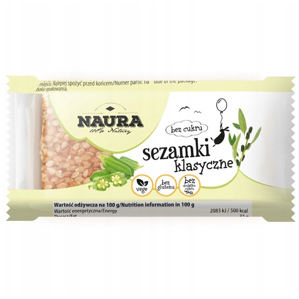 Sezamki bez cukru 27 g - Naura