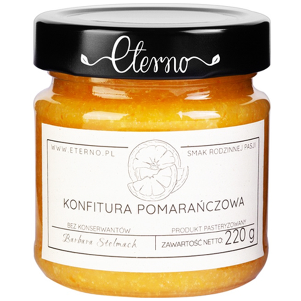 ETERNO Konfitura pomarańczowa o obniżonej zawartości cukru 220g - Eterno