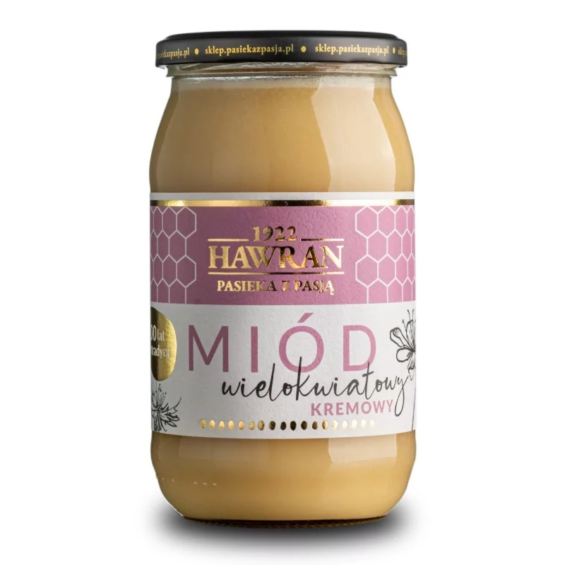 Miód wielokwiatowy kremowy 1050g - Hawran