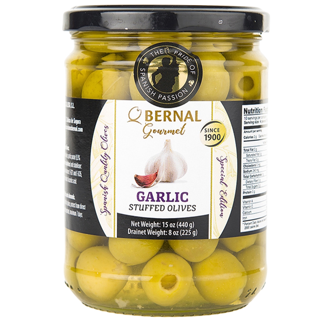 BERNAL Oliwki nadziewane czosnkiem 250 g - Bernal