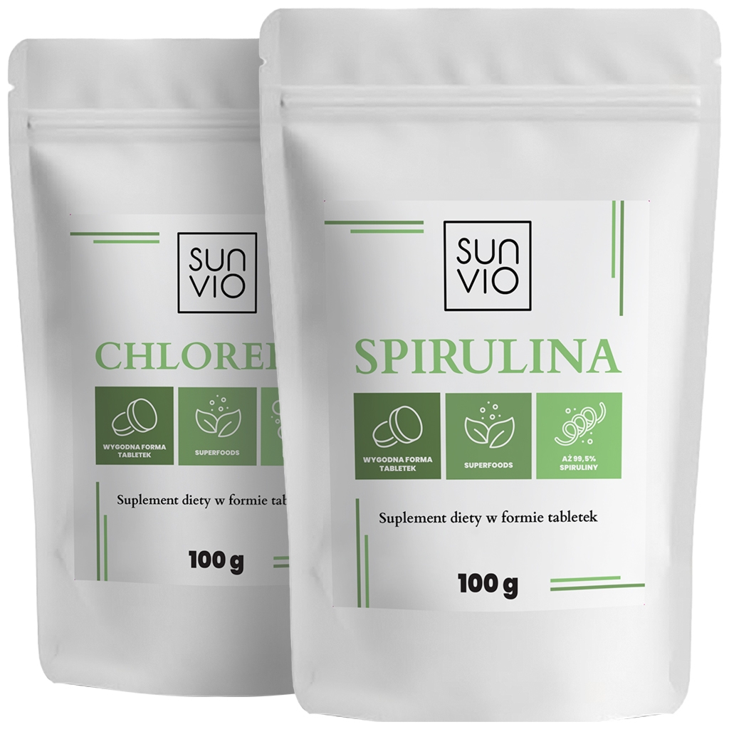 SunVio Chlorella tabletki + spirulina tabletki (2x400 tabletek) - Sunvio