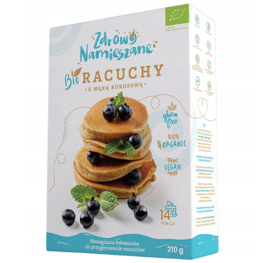 Zdrowo Namieszane Racuchy z mąką kokosową BIO 14 porcji bezglutenowe 210 g