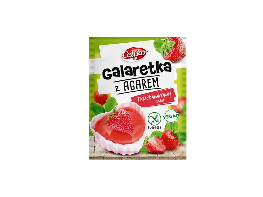 Galaretka z agarem o smaku truskawkowym 45g - Celiko