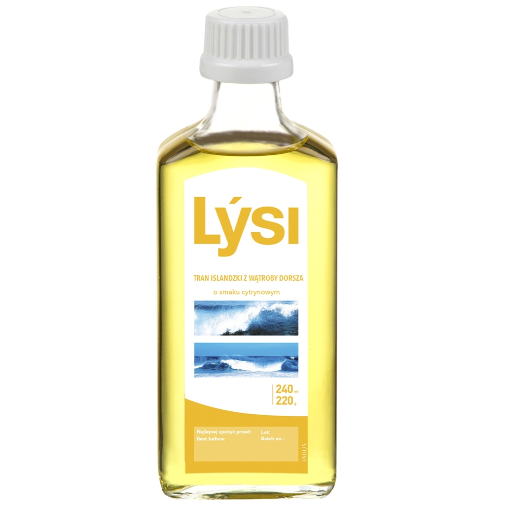 Lysi TRAN ISLANDZKI 1080 mg MSC mg CYTRYNOWYM 240ml - Lysi