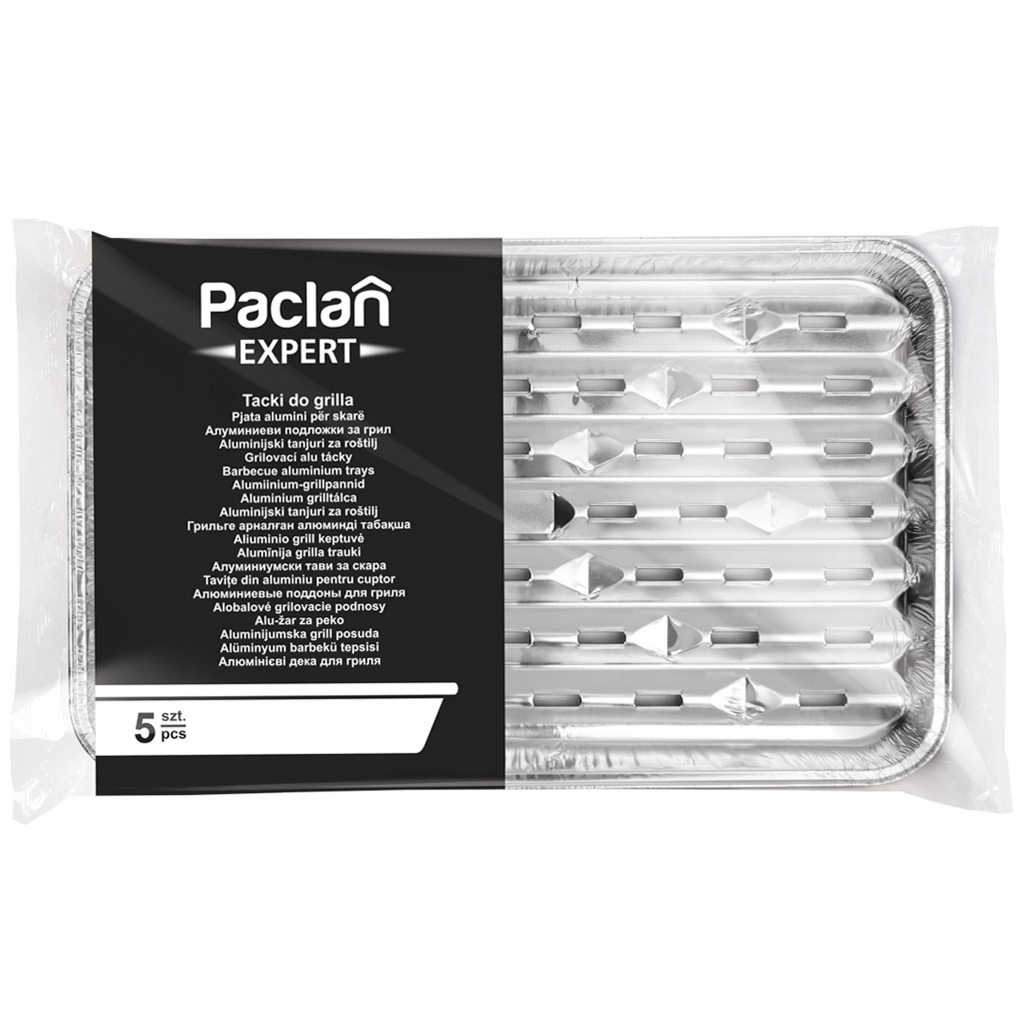 PACLAN Tacki jednorazowe ALUMINIOWE na grilla 5 sztuk