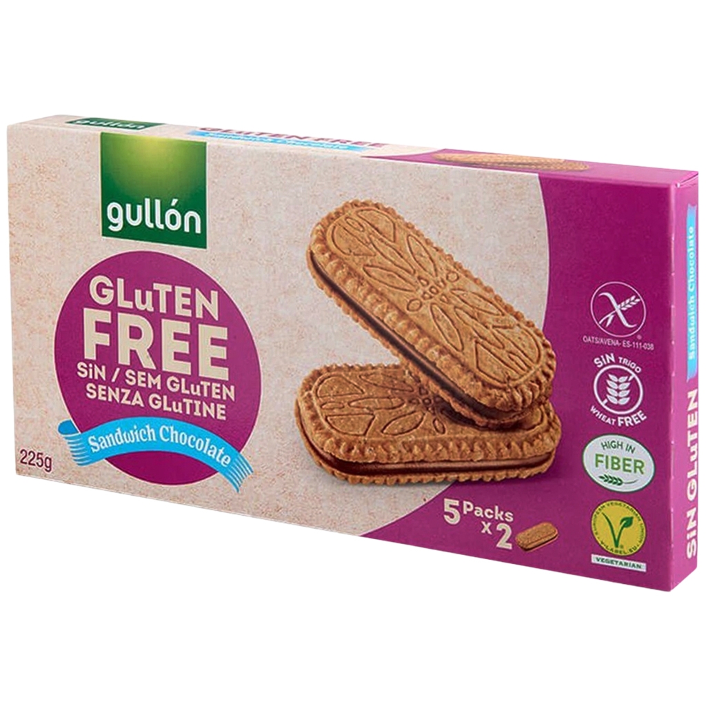 Gullón Ciasteczka bezglutenowe z kremem czekoladowym 225 g - Gullón