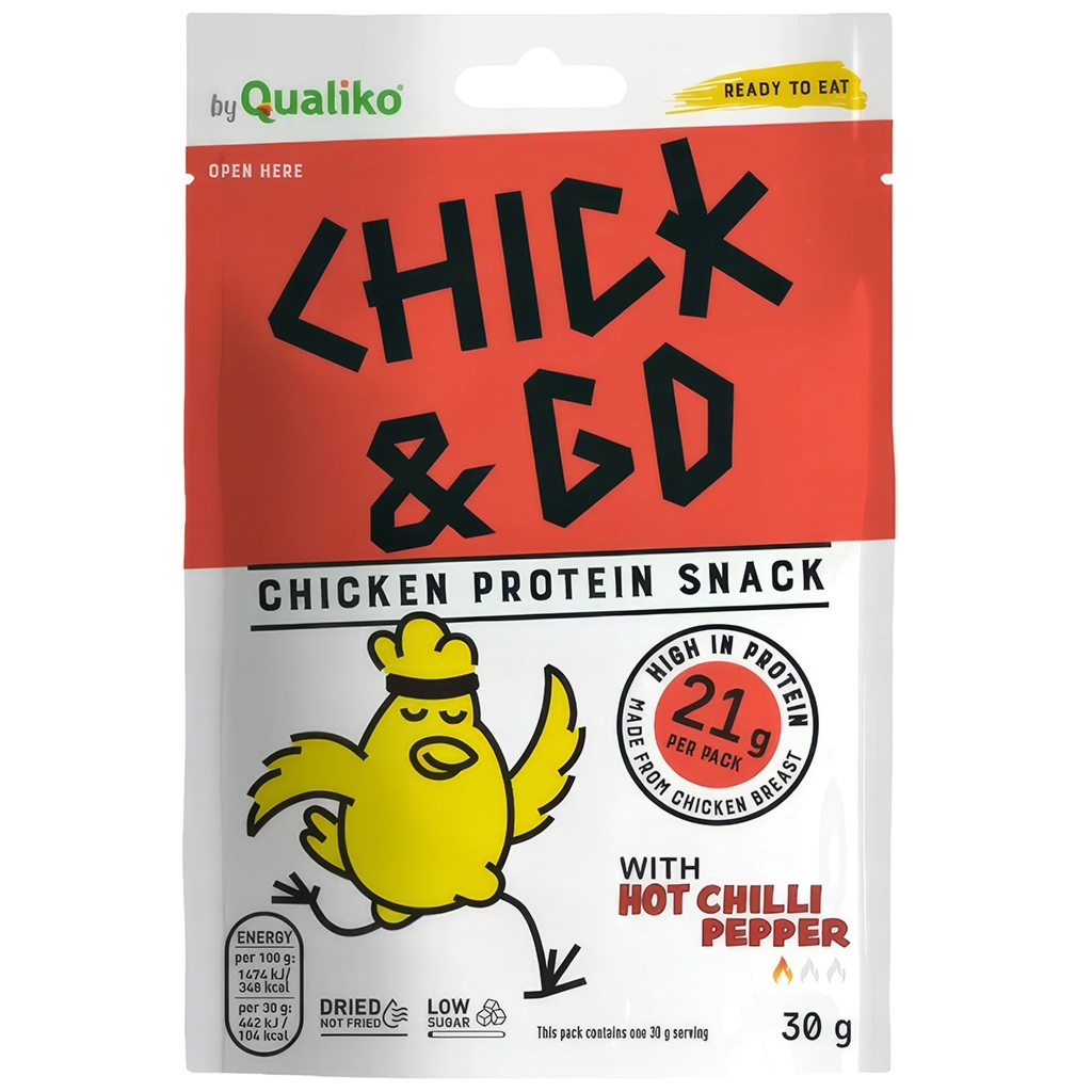 CHICK&GO Suszony kurczak o smaku czerwonej papryki i pieprzu 30g - Chick&go