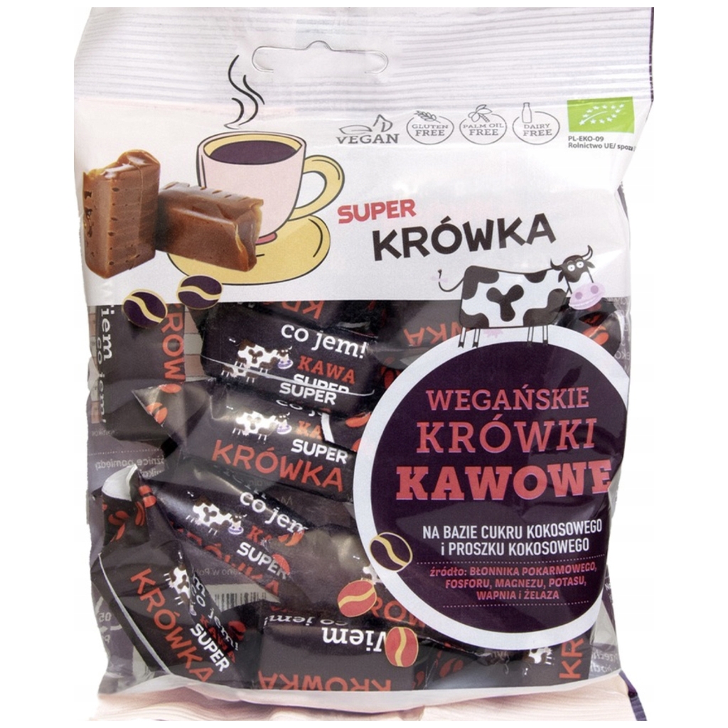 Super Krówka Cukierki krówki o smaku kawowym bez mleka BIO 150g - Super Krówka