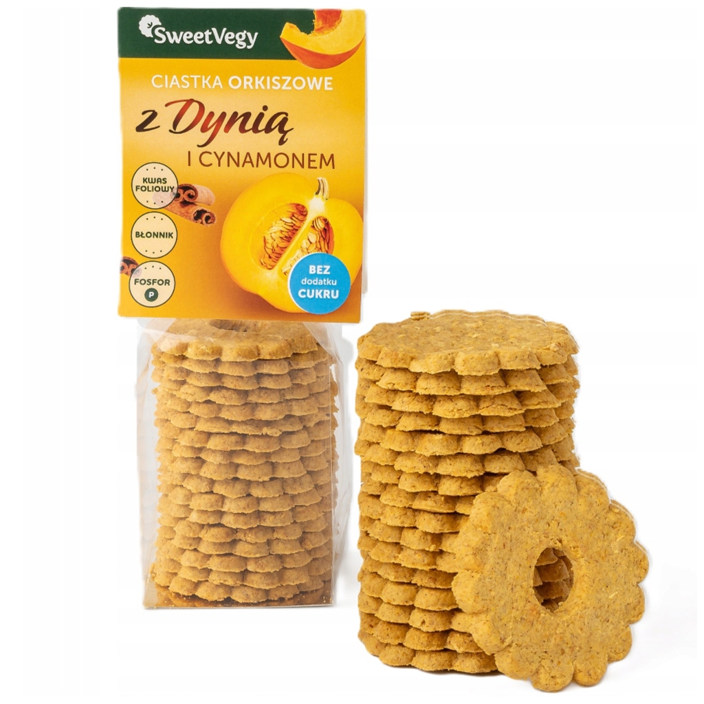 SweetVegy Ciastka orkiszowe z Dynią i Cynamonem BC 100g - Sweetvegy