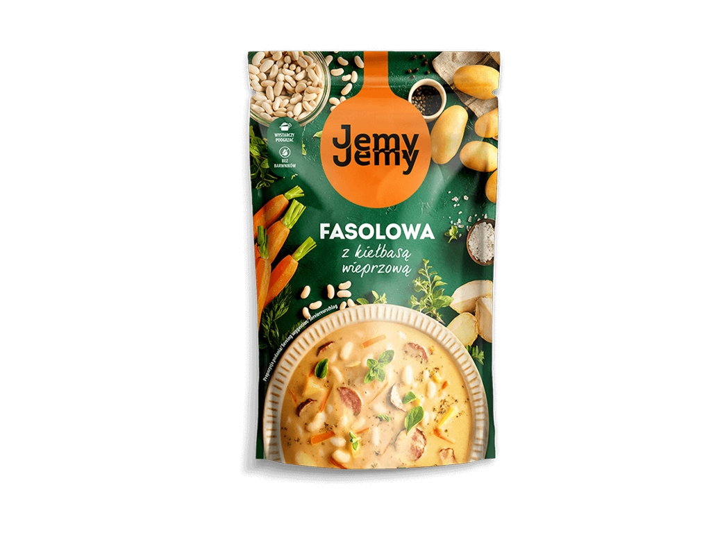 Zupa fasolowa z kiełbasą wieprzową 450g - Jemy Jemy