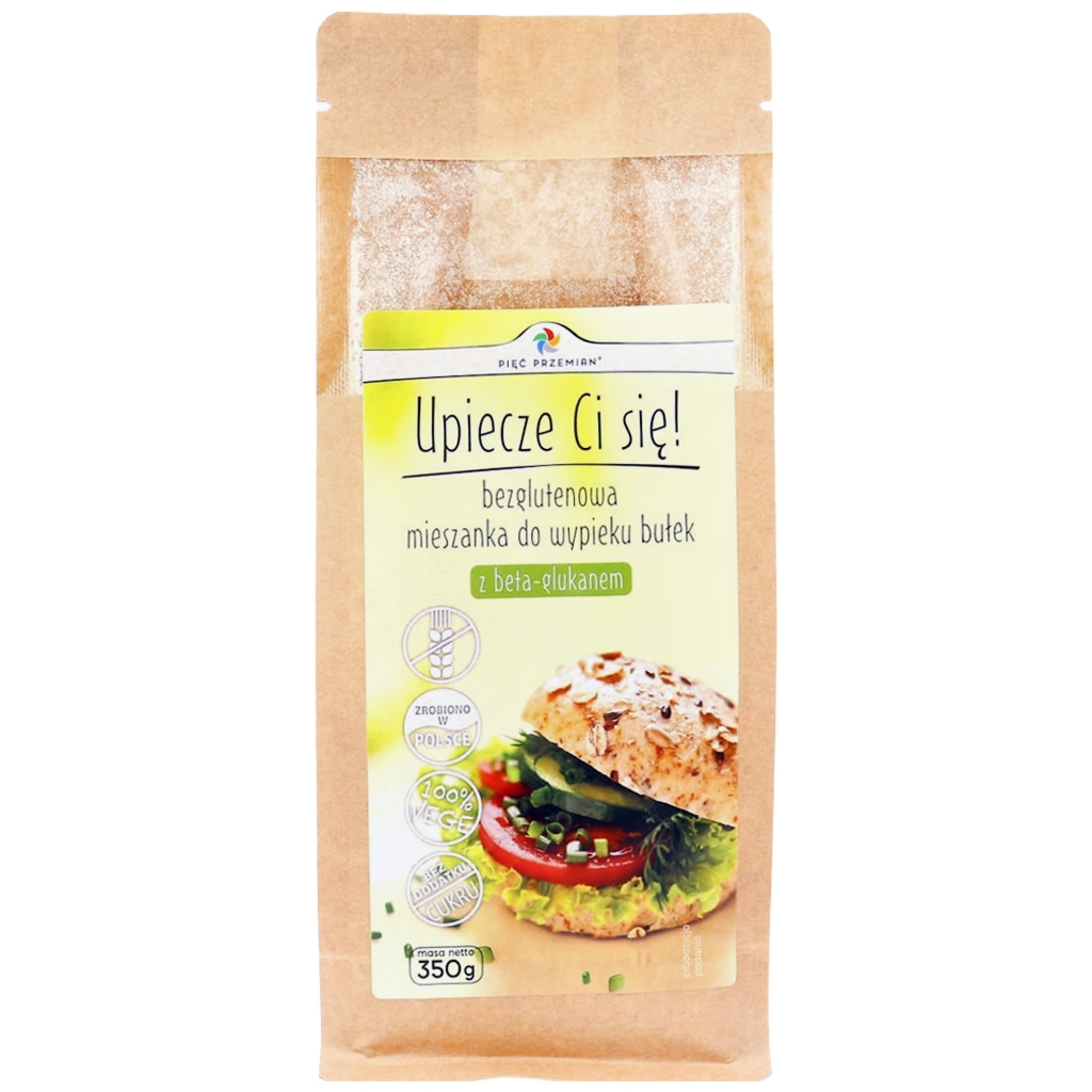 Mieszanka do wypieku 8 bułek bezgl. z beta-glukanem 350g - Pięć Przemian