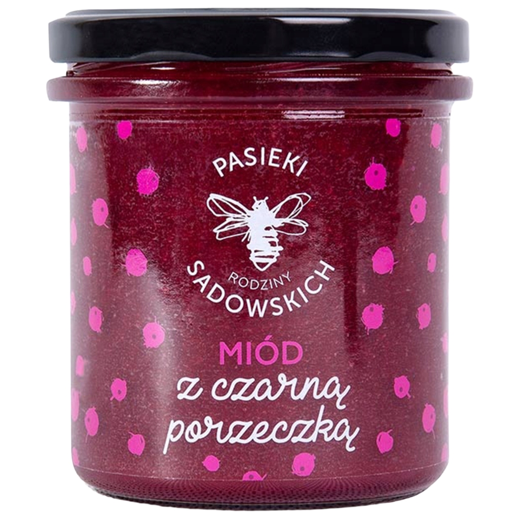 PASIEKI RODZINY SADOWSKICH Miód z czarną porzeczką 430g - Pasieki Rodziny Sadowskich