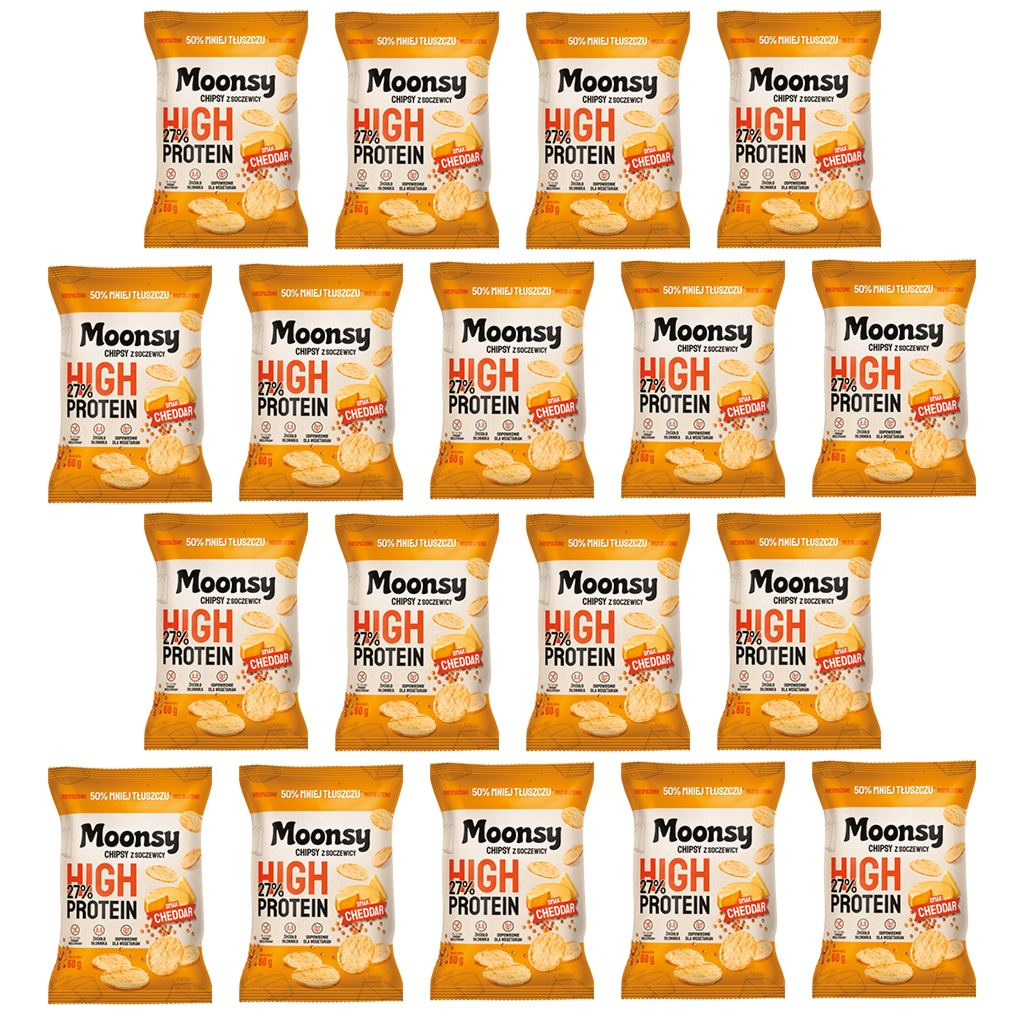 Moonsy Moonsy soczewicowe Cheddar 60g 18 szt. - Moonsy