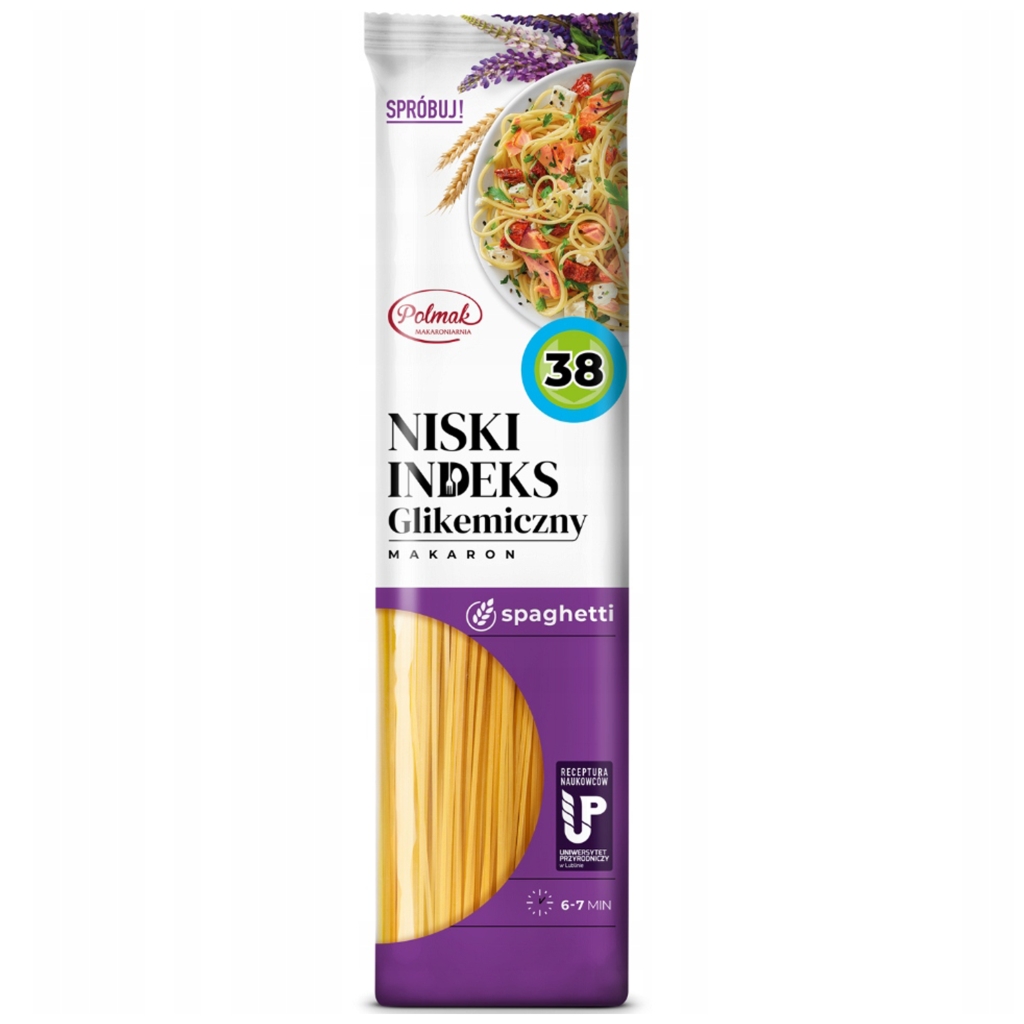 Makaron spaghetti Niski indeks glikemiczny 250 g - Polmak