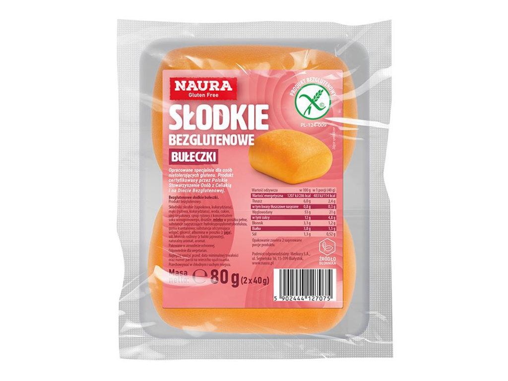 Bułeczki bezglutenowe słodkie 80g - Naura