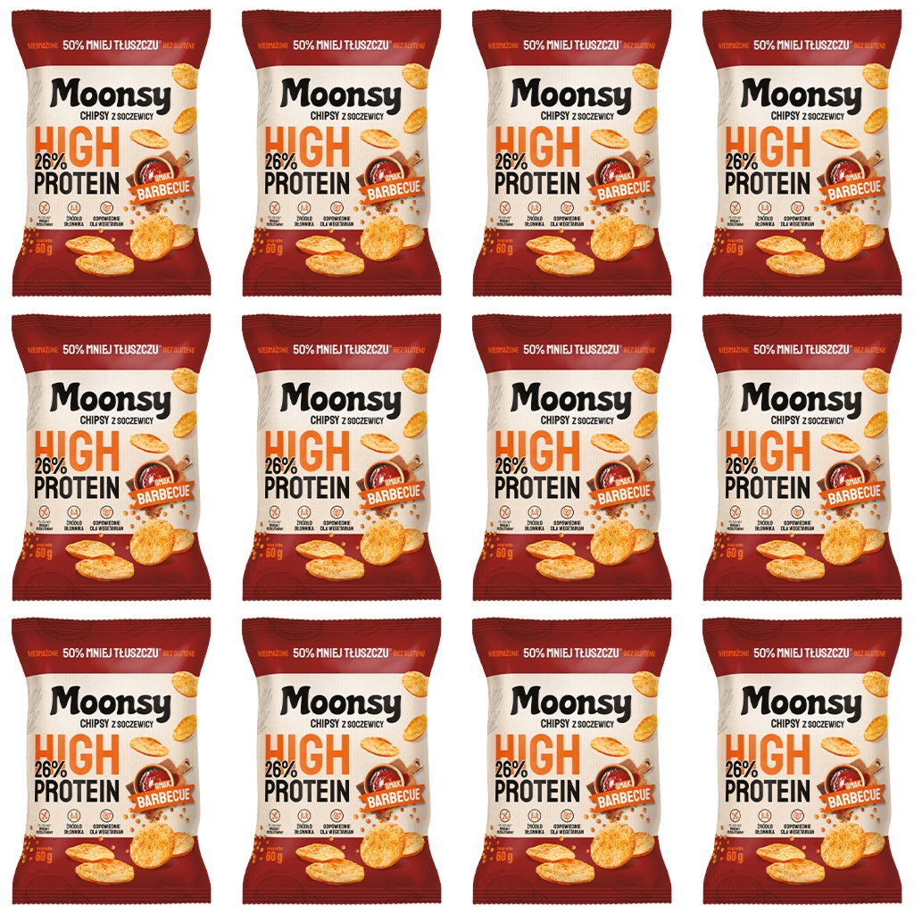 Moonsy Moonsy soczewicowe BBQ 60g 12 szt - Moonsy