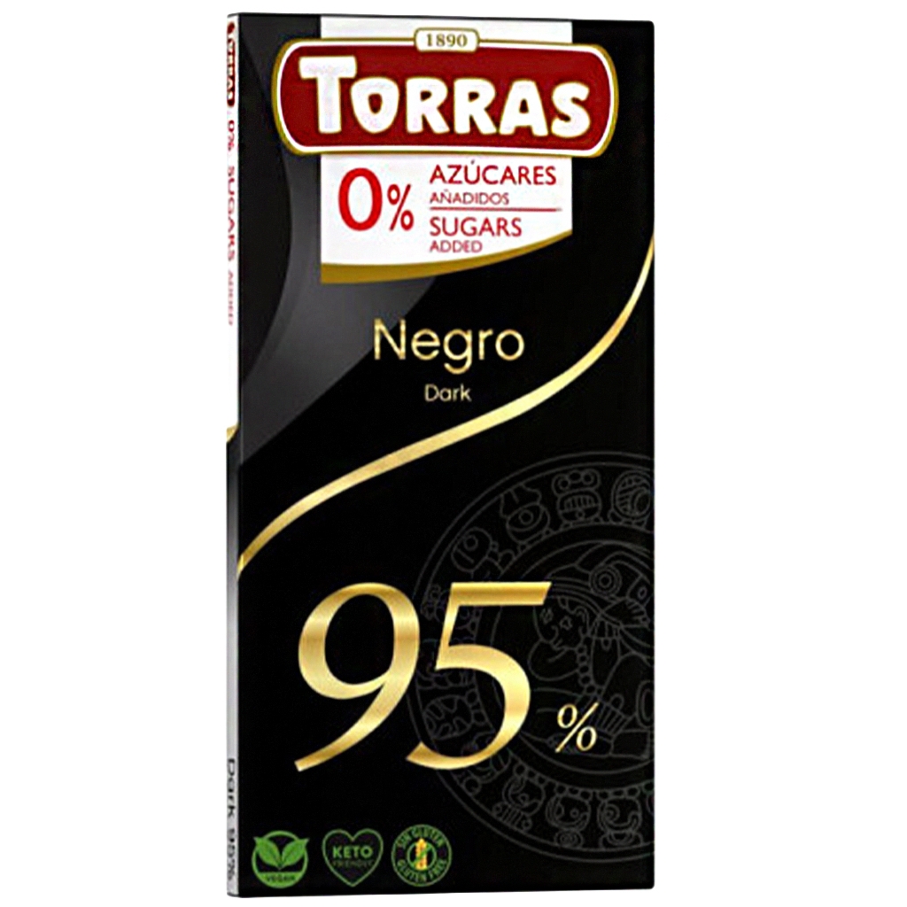 TORRAS Czekolada gorzka 95% kakao bez dodatku cukru 75 g - Torras