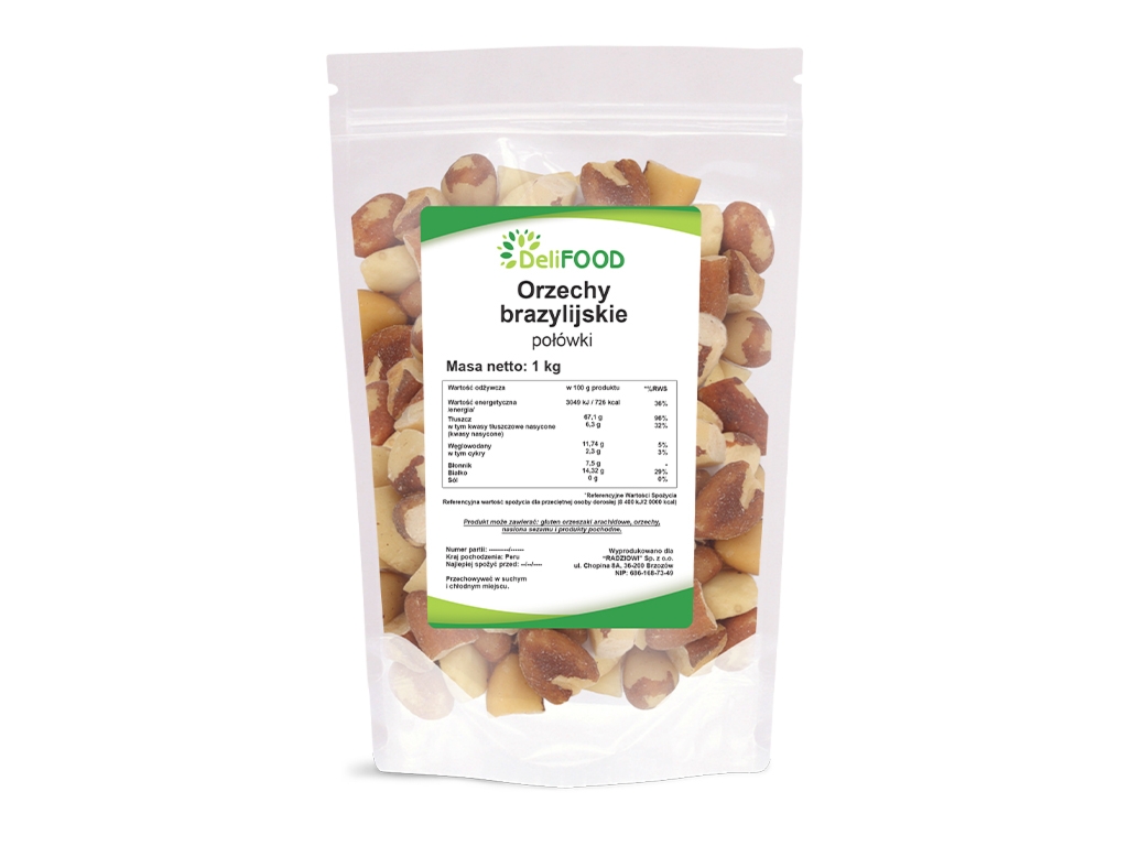 Orzechy brazylijskie połówki 1kg - Delifood