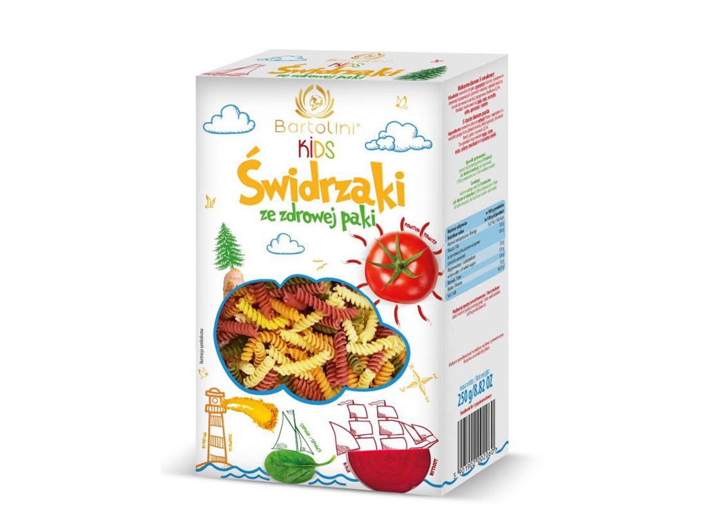 Makaron świdrzaki 250g Bartolini KIDS (dla dzieci) - Bartolini