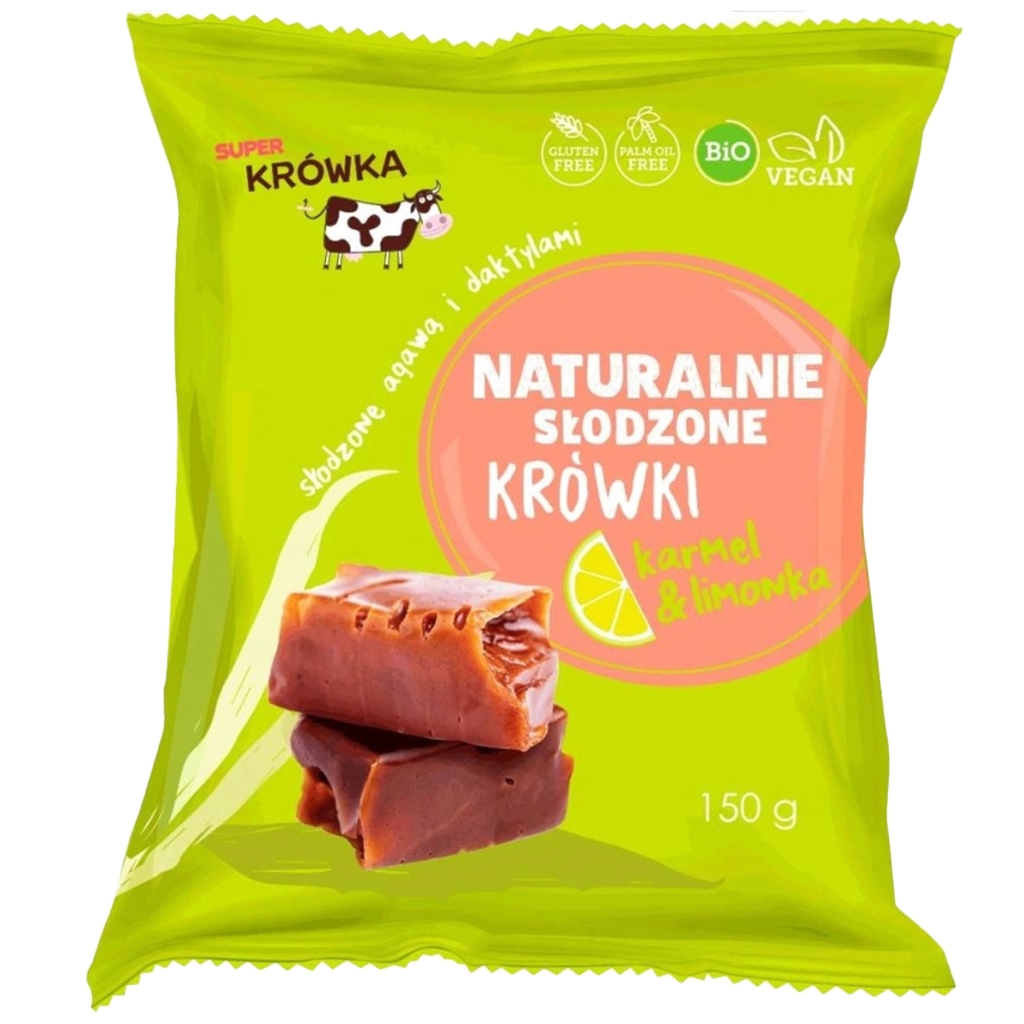 Super Krówka Krówki karmel limonka słodzone daktylem i agawą 150g - Super Krówka