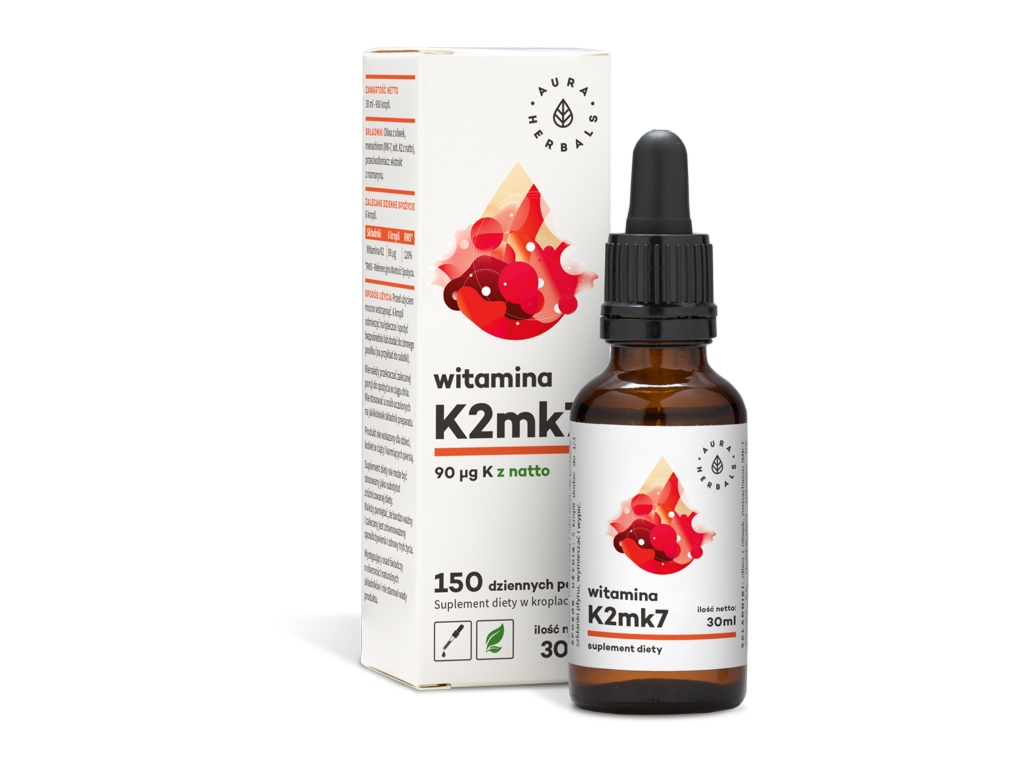 Witamina K2MK7 krople 30ml - Aura Herbals