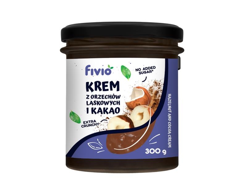 Krem Orzech Laskowy i Kakao Crunchy 300g - Fivio