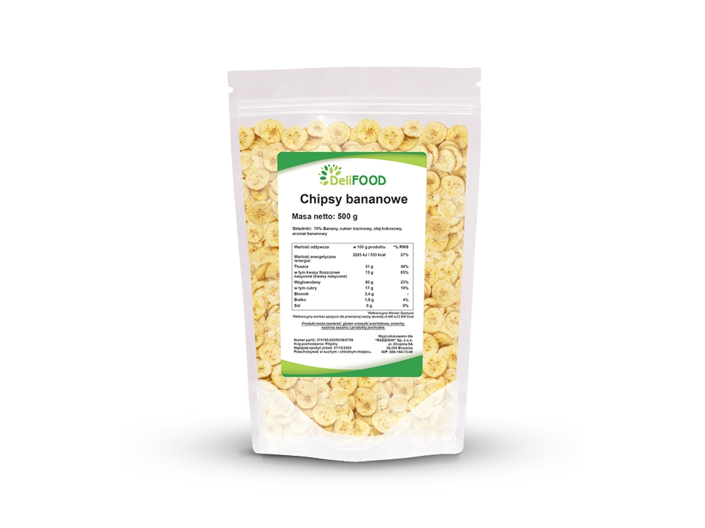 Chipsy bananowe 500g - Delifood