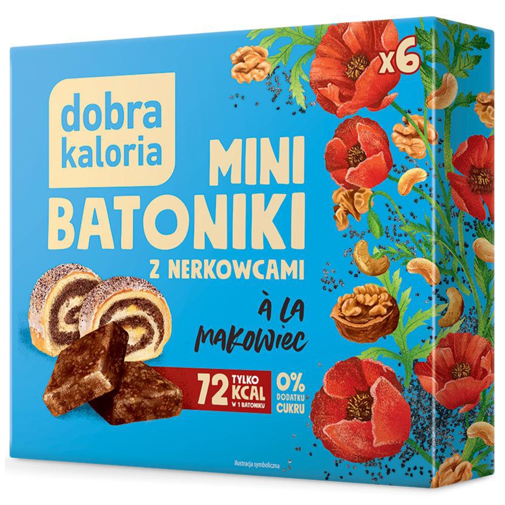 Mini batoniki z nerkowcami à la makowiec bez cukru 102g - Dobra Kaloria