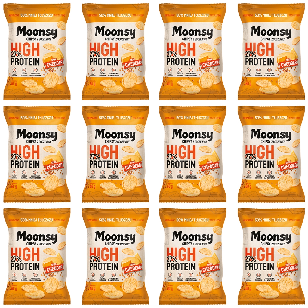 Moonsy Moonsy soczewicowe Cheddar 60g 12 szt - Moonsy