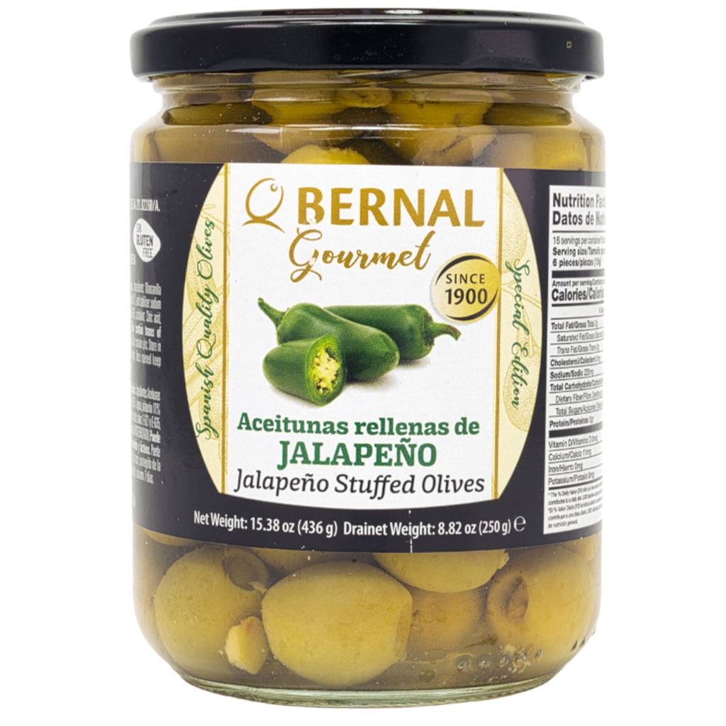 BERNAL Oliwki nadziewane jalapeno 250 g - Bernal