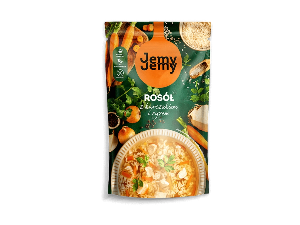 Rosół z kurczakiem i ryżem 450g - Jemy Jemy