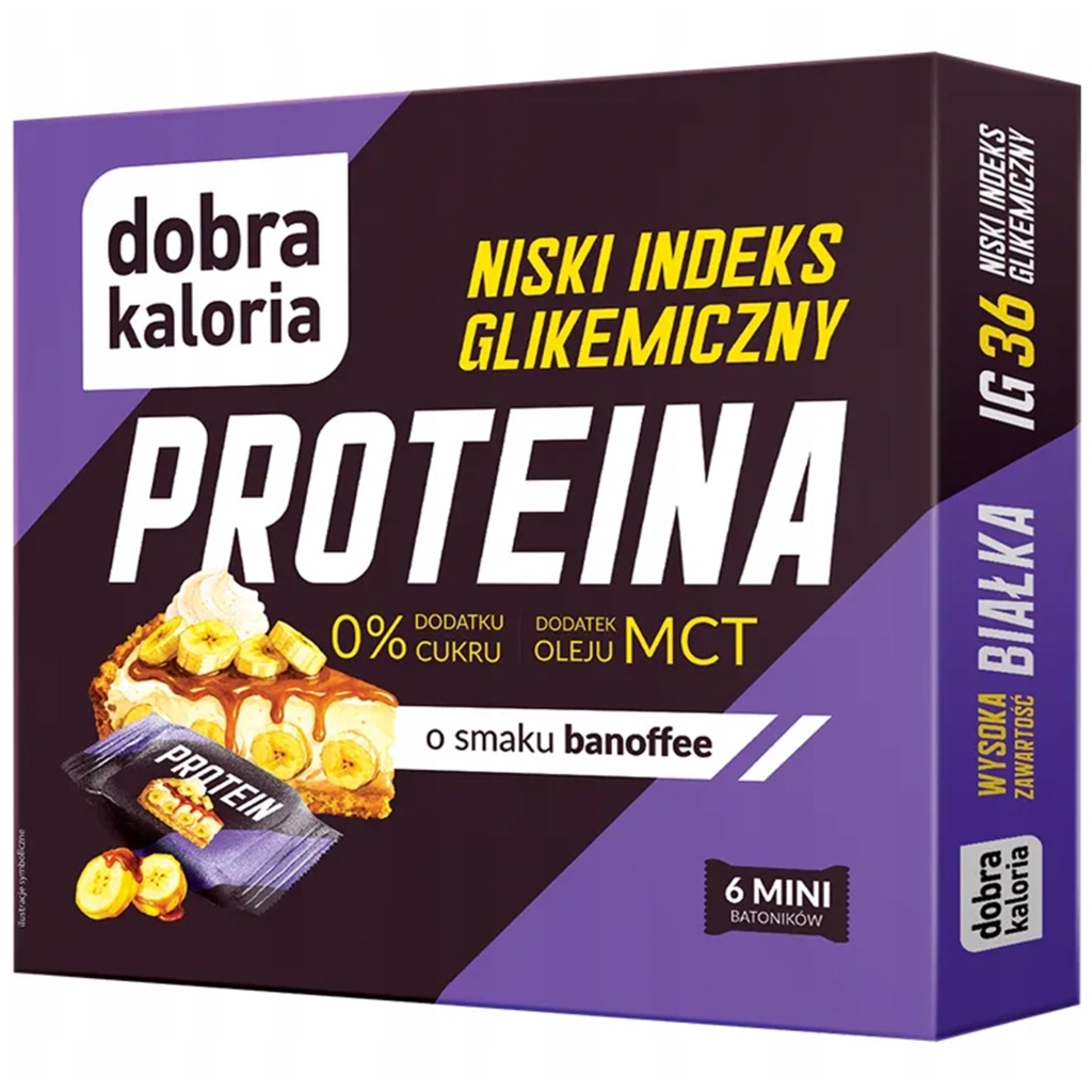 Dobra Kaloria Mini batoniki proteinowe banoffee niskie IG bez cukru 102g - Dobra Kaloria