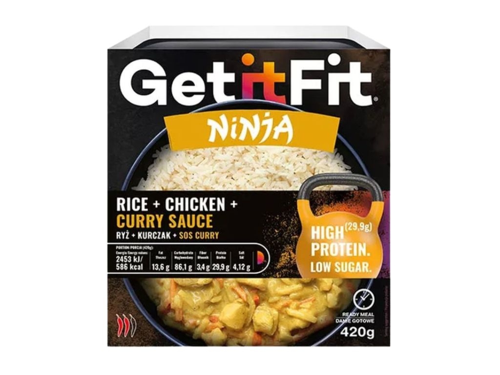 Danie gotowe ryż z kurczakiem w sosie curry Get it fit NINJA 420g - Joyfood