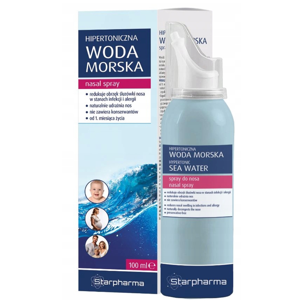 STARPHARMA Hipertoniczna woda morska Spray do nosa, 100 ml - Starpharma