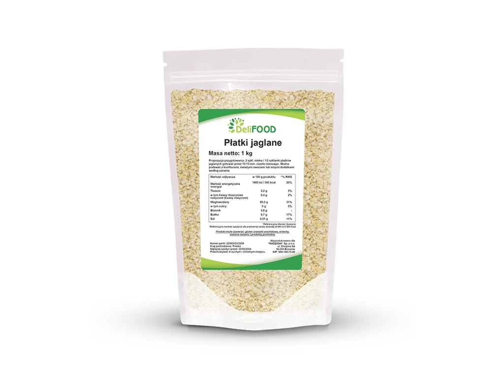 Płatki jaglane 1000g - Delifood