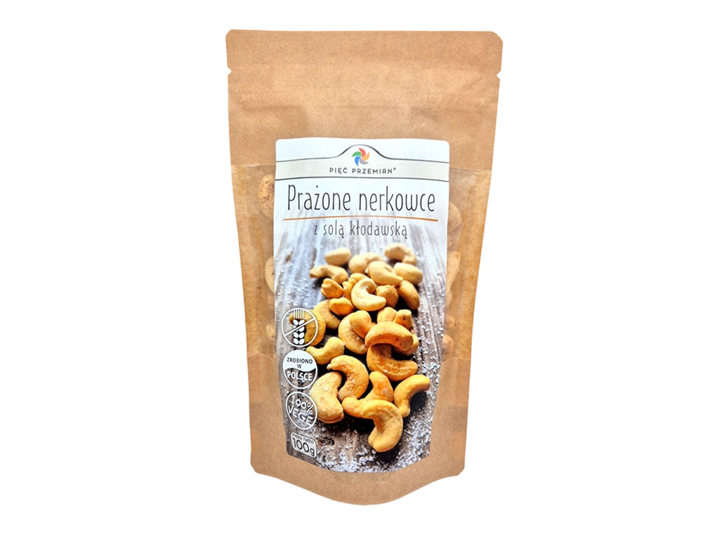 Prażone nerkowce z solą kłodawską100g - Pięć Przemian