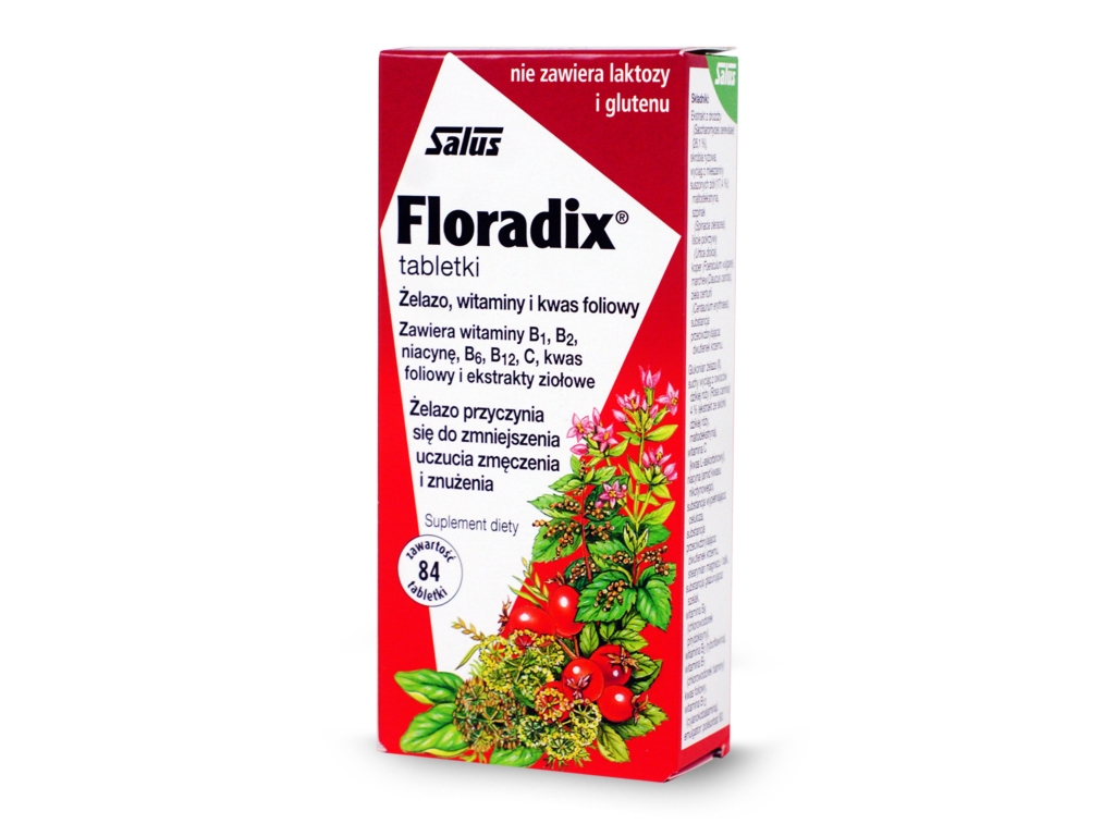 Żelazo, witaminy i kwas foliowy Floradix 84 tab - Floradix